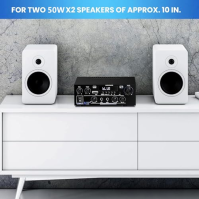 Zesilovač HiFi Stereo, 2-kanálový mini zesilovač, 70W +70W Vhodný pro dva reproduktory o velikosti cca 10 palců, 1000W Bluetooth